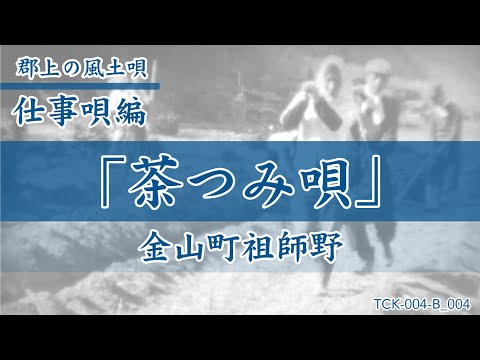 1963年録音【郡上の風土唄】仕事唄「茶つみ唄」金山町祖師野